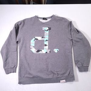 Diamond Supply Co XL Gray Sweatshirt Camo Logo Skateboarding